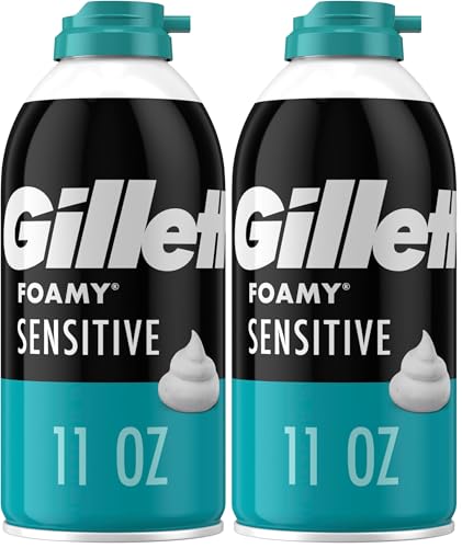 Gillette Foamy Shaving Cream, Sensitive Skin, 11 Ounce (Pack of 2)