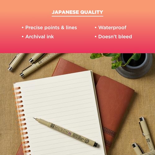 Image of SAKURA Pigma Micron Fineliner Pens, Black, Assorted Points, 8 Pack | Archival Black Ink Pens for Writing, Illustration & Journaling, Great for Artists, Crafters & DIY Gift Projects