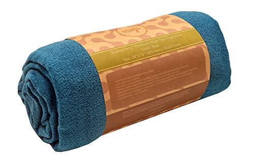 Maji Sports No Skid Quick Dry Sandwash Solid Color Yoga Towel (Blue)