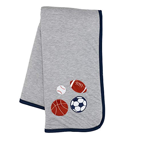 Image of Lambs & Ivy Hall of Fame Sports Jersey/Faux Shearling Cozy Baby Blanket