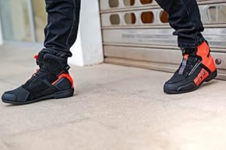 SHIMA Edge Motorcycle Shoes for Men - Breathable, Reinforced Street Riding Shoes with ATOP Closure System