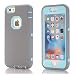 iPhone 6 Case,iPhone 6s Case,3in1 Shield Series Heavy Duty Hybrid Hard PC Soft Silicone Combo Hybrid Defender High Impact Body Armor box Case for Apple iPhone 6/6S 4.7-inch (Gray-Sky blue)