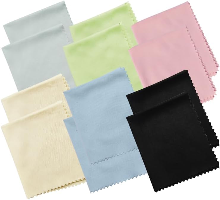 6 Pack Microfiber Cleaning Cloths Color Glasses Cloth Lens Wipes Cloth for Lenses, Screens, Cameras, Eyeglasses 6"x7"