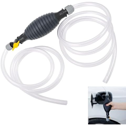 9.8Ft Siphon Pump for Gasoline, Multifunction Liquid Sucker Pump Comes With Flow Valve and Fixing Buckle, for Gas Gasoline Petrol Diesel Oil Liquid Water Fish Tank Portable Siphon Hose Cover