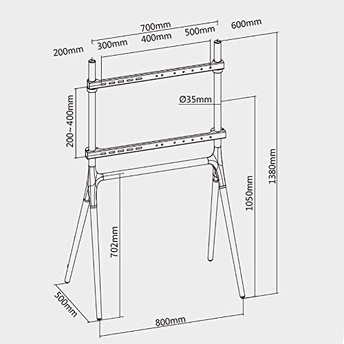 Soporte móvil para TV de piso universal 49-70 pulgadas miniatura 2