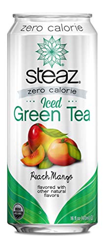 Steaz Organic Zero Calorie Peach Mango Iced Green Tea, 16 FL OZ (Pack of 12) - Thumbnail 2