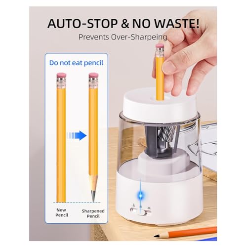 Taille-crayon électrique blanc pour crayons cassés : la solution pour dessiner sans effort