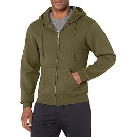 Soffe mens Classic Full Zip Hood Sweatshirt, Olive Drab Green, Large US Cover