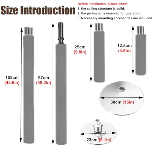 Barre de pole dance rose fixe et rotative 45 mm sans perçage - 6