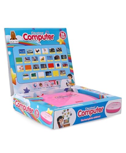 Image of Braintastic Kids Laptop Computer Musical Learning & Educational Toy with Led Display & Music for Kids (Pink)