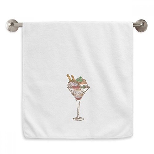Serviettes moelleuses blanches à motif boule de glace et fleurs format 13x29 inch