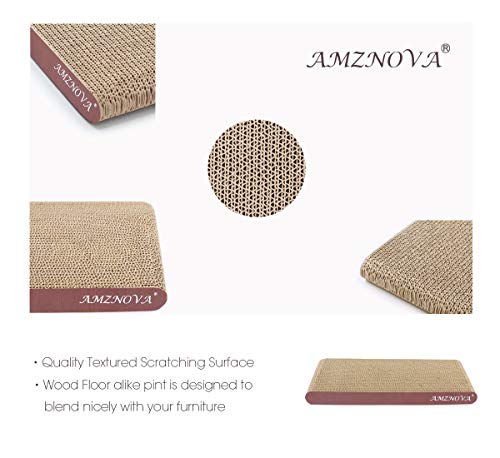 Image of AMZNOVA Durable Flat Cat Scratch Lounge, Colors Series, Narrow, Wood Floor Print