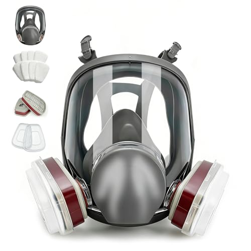 Full Face Respirator Mask With Filters, Reusable Gas Mask For