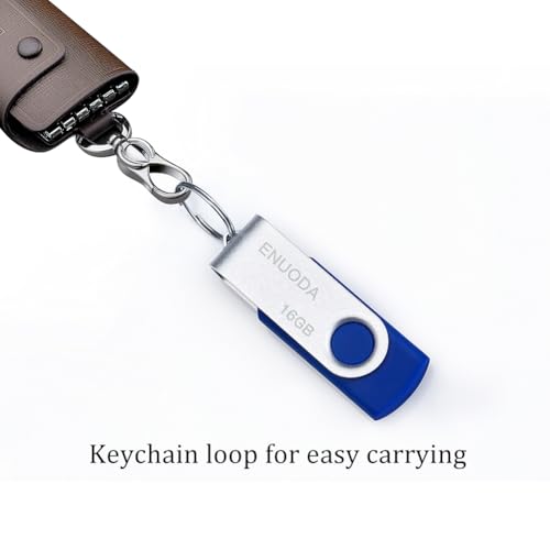 Image of 16GB Flash Drive 10 Pack ENUODA Thumb Drives 16GB Swivel Design USB 2.0 Memory Stick Jump Drive Pen Drive for Storage and Backup (10 Colors)