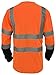 L&M Hi Vis Class 3 T Shirt Reflective Safety Lime Orange Short Long Sleeve HIGH Visibility, Black Bottom (Orange_L, Large)