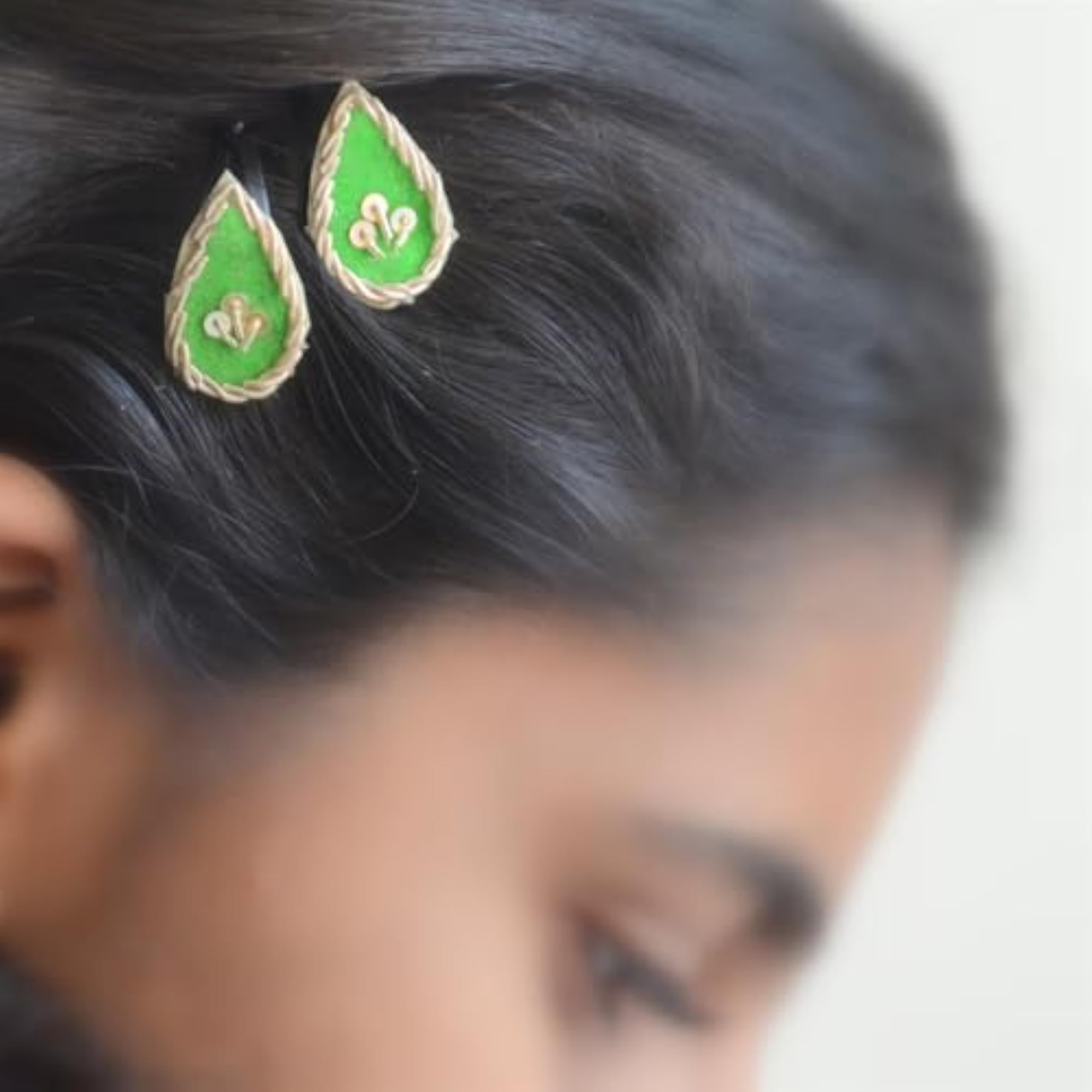 Gold Zardozi and Sequins Wedding Hair Clips Gift Set