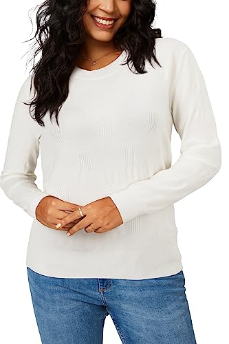 Image of Arach&Cloz Women's Soft Knit Sweater Fall Dressy Casual Pullover Tops