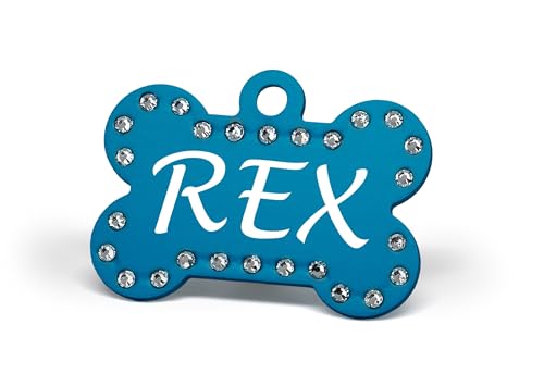 Custom Engraved Pet ID Tags with Swarovski Crystal - 1.5