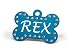 Swarovski Crystal Pet ID Tags - Bone Shape - 5 Colors (Blue)