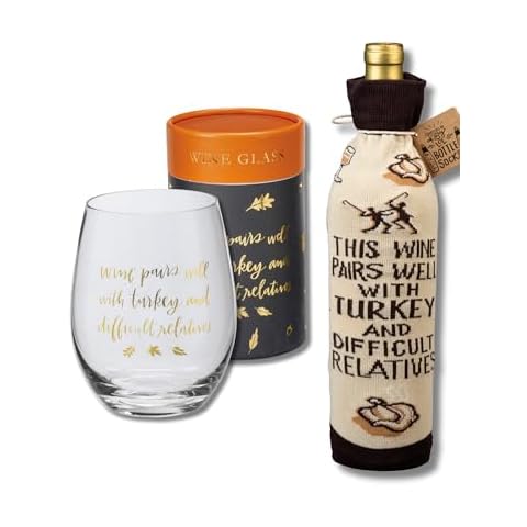 Funny Wine Glass & Bottle Sock Gift Set Cover