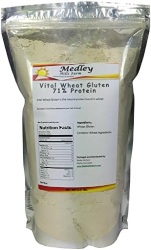 Medley Hills Farm Vital Wheat Gluten 71% Protein - Vegan - Non GMO - Keto Friendly - 2.5 lbs