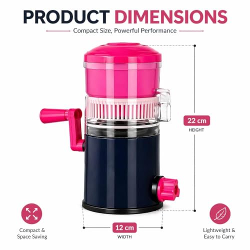 Image of Heavy Duty Manual Lemon Squeezer | Hand Press Citrus Juicer with Deep Bowl Design | Non-Slip Grip | Seed-Free Juice Extractor for Lemon, Lime & Orange | Kitchen Tool (Pink)