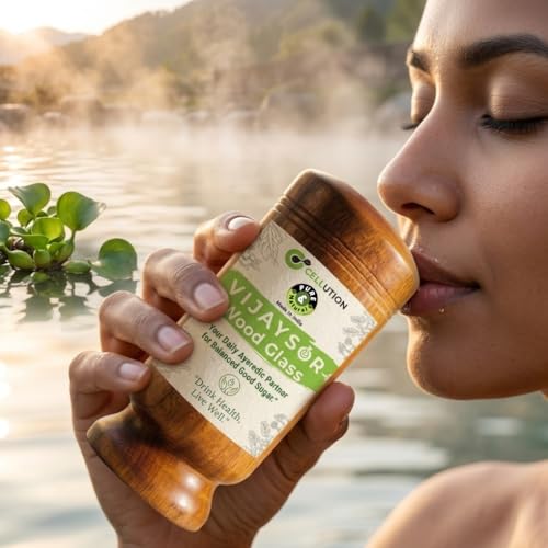 Image of CELLUTION Vijaysar Wood Herbal Glass for Diabetes, Ayurvedic Tumbler, 100 ml Capacity | Natural Finish | Sugar Control | Vijaysaar Wood Glass for Diabetic Patients