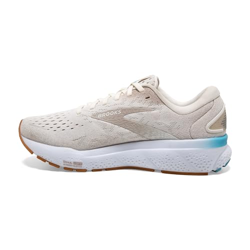 Brooks Brooks Women’s Ghost 16 Neutral Running Shoe - Coconut/Chateau Grey/Blue - 9 Medium