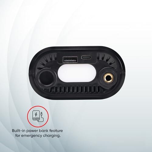 Image of TVS Portable Tyre Air Inflator 150 PSI - Digital Meter, LED Light, Multi-Nozzle, Multi-Mode, Rechargeable 2000 * 2 mAh Battery Air Pump for Car and Bike