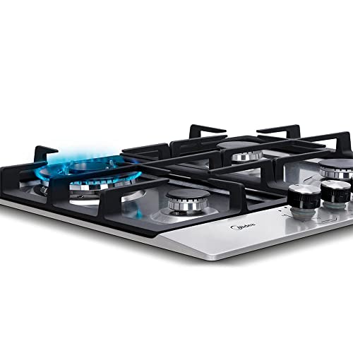 Cooktop Midea 4 Bocas Inox com Tripla-chama e Ferro Fundido Bivolt - CYA4B