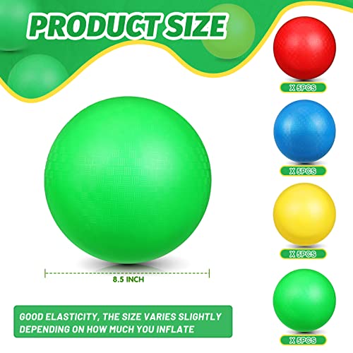 20 Pack 8.5 Inch Kickball Large Colorful Playground Ball Dodge Ball Inflatable Bounce Balls Bouncy Ball Pvc Play Balls For Kids Adults Beach School Party Game Indoor Outdoor, 4 Colors (Classic Style) #TOP1