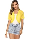 DISEÑO DE MODA: elegante bolero de encaje floral, cárdigan de encaje floral con frente abierto, mangas cortas y diseño festoneado que te hace lucir lindo y a la moda. Cárdigan de encaje floral transparente. Hay varios colores disponibles.