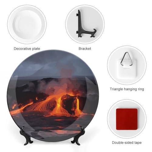 Plato decorativo de porcelana Bone China Kilauea Volcano 6 pulg miniatura 3