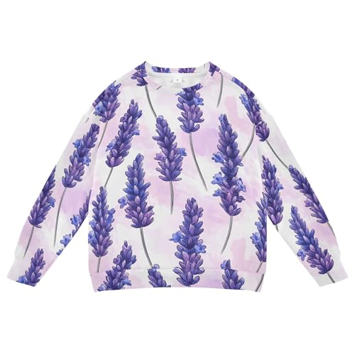 JUNZAN Cartoon Purple Lavender Little Girls Hoodie Sweatshirt Fleece Tops Clothing Shirts Sports 4T