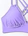 Tainehs Women's Push Up V Neck Bikini Tops Criss Cross Back Padded Bathing Suit Top Only Light Purple