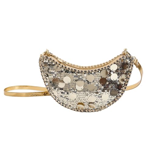 Sequin Purse Sparkly Sequin Purse Y2K Crescent Bag Bling Crossbody Shoulder Bag Zipper Trendy Gift Women Girls