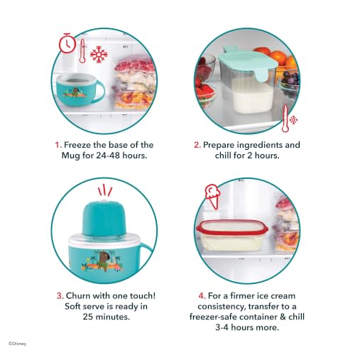 Image of Disney | Dash Moana My Mug Ice Cream Maker - Electric Countertop Soft Serve Ice Cream Machine, Single Serve Half-Pint Moana Mug with Ingredient Chute & Recipe Guide