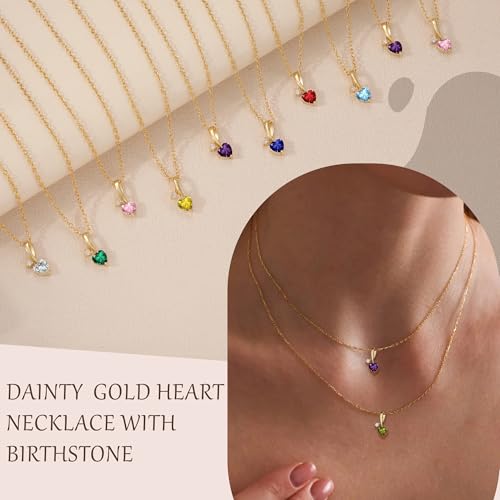 Mom Birthday Gifts, Mother Day Necklaces Gifts for Mom Birthstone Necklace for Women Non Tarnish Gold Necklace with Birthstone 21st 30th 40th Birthday Gifts for Her Sister Daughter Adjustable Christmas Jewelry