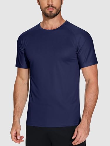 Dry Fit Tshirts Shirts for Men 5 Pack Moisture Wicking Quick Dry Mesh Performance Tees Gym Tech T Polyester Sublimation Active Athletic Crew Short Sleeve Workout Running Tops (Navy, XXL) — view 2