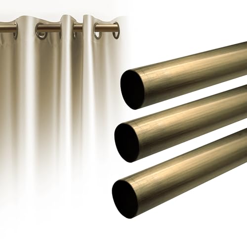 Image of FAPBADRI Curtain Rod /Pipe Heavy Quality for Home /office door, window, shower, 1 inch diameter (25mm), Color - Antique Gold, Length - 36 inches (3 feet), 1 Pipe