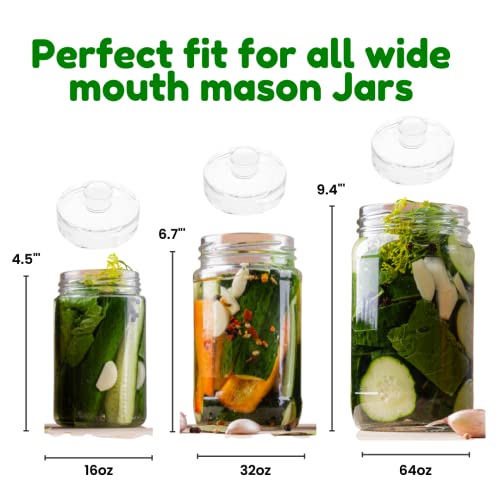 The Easy Weight - 4-Pack Heavy Glass Fermentation Weight With Grooved Handles For Canning Supplies - Fermenting Weights For Pickling & Canning - Fits Any Wide Mouth Mason Jars (No Lids Included) #TOP3