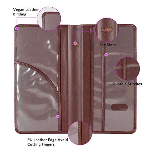 Image of CoBak Premium Faux Leather Car Document Holder with Magnetic Closure and 6 Compartments | Vehicle Glove Box Organizer, Auto Truck Compartment Document Case with Magnetic Closure for Insurance & Driver License