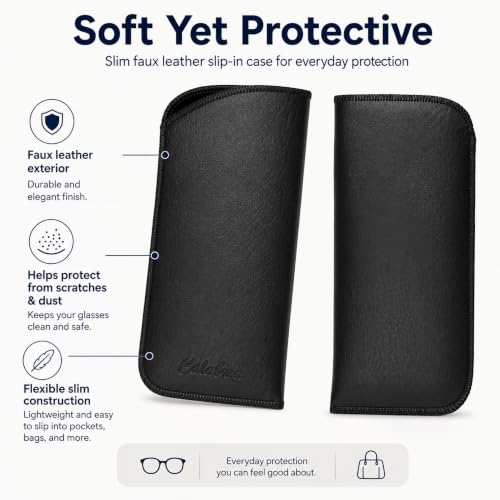 Image of Mens Slim Half-Clip Case in Black or Brown (Black (No-Clip)) - 12PACK