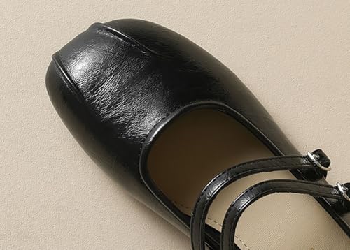 Niction Womens Mary Jane Flat Shoes Retro Faux Suede Square Toe Ballet Flat Shoes Slip On Metal Buckle Double Strap Work Wedding Dressy4