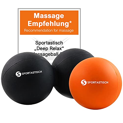 Sportastisch Top¹ Faszienball Set Deep Relax mit Massageball & Twinball | Profi Bälle (mittel-hart) für Selbstmassagen an Füße & Rücken mit Anleitung | GRATIS E-Book & bis zu 3 Jahre Garantie²