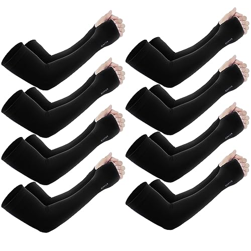 Image of GOUNOD Sun Protection Cooling Arm Sleeves with Thumb Holes - Gardening Outdoors Sports Workouts Sunscreen Arm Sleeves