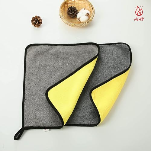 Image of Microfiber Cleaning Cloth Ultra Absorbent Towels Weave Grime & Liquid for Streak-Free Mirror Shine Car Washing Cloth Microfiber Cleaning Cloths Microfiber Towels for Cars (30*30 cm, Set of 3)