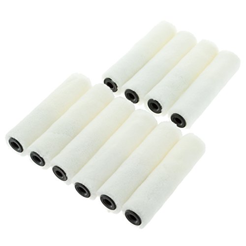 Herramientas de Coral Coral 41739 todos Pinturas Pintura Mini Roller Cubierta con funda de velour de tela 4 (10 piezas Set – blanco (10 unidades)