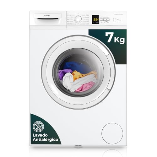 Svan Lavadora 7Kg Carga Frontal Blanco SL7201DD. 2100W, 1200rpm, 15 Programas, Clase de Eficiencia Energética D