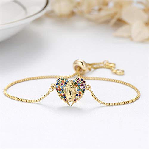 Cadena de circonía cúbica ajustable con colgante de ángel multicolor 3